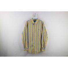 Vtg 90s Ralph Lauren Mens Large Classic Fit Striped Collared Button Down Shirt Mens Button Shirt Color faded Mens size Large Measurements are: 24.5 inches underarm to underarm 29.5 inches top to bottom Multicolor Cotton US Shipping is FREE, Canada is $15 and International is $24 Check out my other items in my store! H103 Classic Shirt With Buttons For Streetwear, 90s Style Collared Shirt With Button Closure, 90s Style Cotton Shirt With Buttons, Retro Yellow Shirt With Buttons, 90s Style Button-up Shirt For Streetwear, 90s Style Cotton Button-up Shirt, Yellow Retro Shirt With Buttons, 90s Style Long Sleeve Shirt With Button Closure, 90s Style Summer Shirt With Button Closure