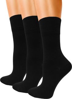 PRICES MAY VARY. 3 PAIR BULK PACK : Each bulk pack includes 3 pairs of ladies’ dress socks. Sock size 9-11 will fit women shoe sizes 4-10 comfortably. Each pair provides enough elasticity for the sock to stretch and conform to the feet for added comfort without being constricting. A non-constricting control band provides added comfort around the clock. UNMATCHED COMFORT : Treat yourself to a more premium and higher quality dress sock for everyday wear. These dress socks provide unmatched comfort Trouser Dress, Trouser Socks, Professional Wear, High Quality Dress, Ladies Dress, Dress Socks, Dress Trousers, Socks And Hosiery, Crew Socks