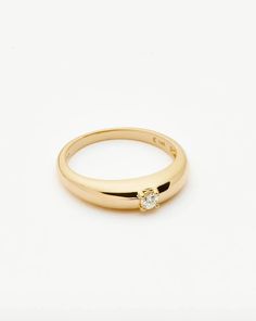 Fine Single Diamond Classic Dome Ring | 14k Solid Gold/Diamond Rings | Missoma Gold Stacking Ring, Solid Gold Band, Earring Trends, Dome Ring, Ring Stack, Festival Jewelry, Gold Ring Stack, Enamel Ring, Domed Ring