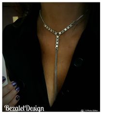 "♦ A beautiful Y LARIAT necklace Decorated with small squares links, made of silver-plated brass in a very high quilty. The necklace comes in 2 designs ( you can see in the photo black design and silver design ) and is suitable for both day and evening. SIZE Length: 11.8\" (30cm) up to 17.7 \" (45cm) drop chain: 10.23\" (26cm) width squares link:0.19\" (0.5cm) YOU CAN SEE MORE DESIGN OF THIS NECKLACE IN THE LINK: https://etsy.me/2FJTucJ ♦ This piece of jewelry is perfect as a gift for yourself, Elegant Adjustable Silver Body Chain, Silver Delicate Chain Backdrop Necklace For Party, Silver Chain Lariat Necklace For Party, Silver Delicate Chain Body Chain For Gifts, Silver Delicate Chain Body Chain As Gift, Silver Lariat Chain Necklace For Party, Silver Lariat Body Chain As Gift, Sterling Silver Adjustable Chain Necklace For Party, Silver Minimalist Lariat Necklace For Party