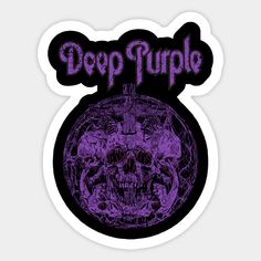 a sticker with the words deep purple on it