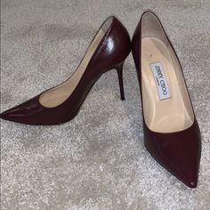 Very Pretty Deep Berry Color, Only Worn A Few Times. There’s A Very Small Scuff On The Back Of The Right Heel, Hardly Noticeable. Very Versatile, Great For Any Season And So Many Different Occasions. Purple Heels With Leather Sole For Formal Occasions, Purple Heels With Leather Sole For Formal Events, Formal Purple Heels With Leather Sole, Purple High Heel Shoes With Leather Sole, Purple High Heels With Leather Sole, Chic Purple Leather Heels, Purple Leather Heels With Pointed Toe, Designer Purple Leather Heels, Purple Leather Pointed Toe Heels