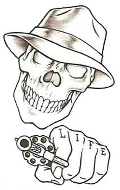 Easy Tattoo Drawings, Beginners Tattoo, Easy Skull Drawings, Prison Drawings, Skull Drawings, Easy Tattoo, Skull Sketch, Beginner Tattoos, Filipino Tattoos