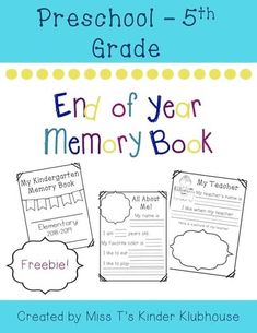 the end of year memory book for preschool