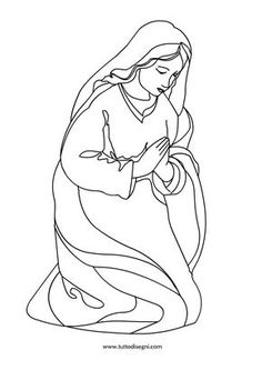 the virgin mary with her baby jesus in black and white, on a white background