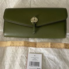 Kate Spade Leather Wallet Olive Green Brand New Originally $249 Elegant Green Wallets With Card Slots, Green Leather Evening Wallets, Elegant Green Wallets For Travel, Elegant Green Clutch With Card Slots, Elegant Green Bifold Wallet, Kate Spade Leather Wallet With Card Slots, Kate Spade Leather Wallets For Everyday Use, Kate Spade Leather Wallets With Card Slots, Kate Spade Leather Wallets As Gift