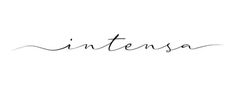 the word intensa written in cursive writing