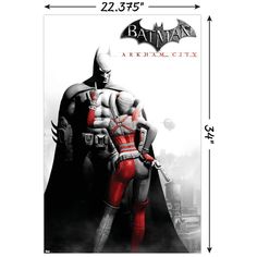 the cover to batman arkra city, featuring a man in red and black costume