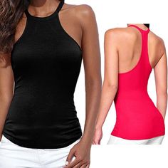 EASY RACERBACK TANK TOP Viscose/elastane. ImportedMachine wash cold, permanent pressDo not bleachHang to dry or lay flatMedium ironDo not dry clean Compression Wear, Casual Summer Outfits, Racerback Tank Top, Hottest Trends, Fashion Tops, Affordable Fashion, Womens Tank, Racerback Tank, Basic Tank Top