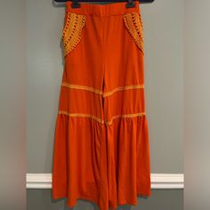 Nwot Urban Mango Wide Flare Leg Pants Small Orange. Pockets Crochet Details Mango Pants, Flare Leg Pants, Crochet Details, Color Orange, Leg Pants, Boot Cut, Orange Color, Pant Jumpsuit, Mango