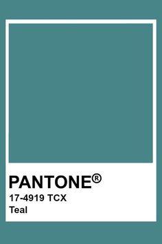 pantone's teal color is shown with the text, i am not sure if