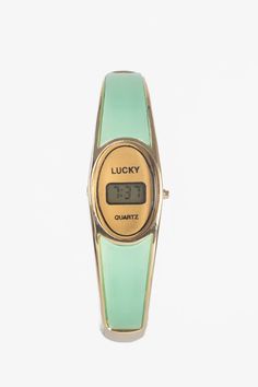 WCHRJADE - Bangle Jade Watch – Los Angeles Apparel Vintage Green Watch With Round Dial, Vintage Green Analog Watch Accessories, Vintage Digital Watch, 1980s Accessories, Funky Watches, Fun Watch, Los Angeles Apparel, Bangle Watches, Watch Repair