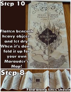 the instructions for how to make a maradors map with pictures and text on it