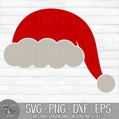 santa hat svg file with clouds on it