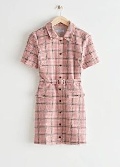 Tweed Mini Dress, Party Dresses Online, Cashmere Gloves, Cashmere Color, Uk Clothing, Lovely Clothes, Gingham Print, Pink Outfits