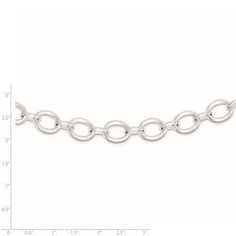 925 Sterling Silver Link Bracelet 7.5 Inch Chain Fancy Fine Jewelry Gifts For Women For Her Silver Cable Chain Sterling Silver Bracelet, Sterling Silver Bracelet With Cable Chain In Silver, Sterling Silver Cable Chain Bracelet In Silver, White Gold Sterling Silver Bracelet With Rolo Chain, Sterling Silver Link Bracelets With Rolo Chain, Modern Sterling Silver Bracelets With Rolo Chain, Sterling Silver Oval Link Charm Bracelet, Sterling Silver Bracelet With Oval Link Chain, Oval Link Sterling Silver Charm Bracelet For Formal Occasions