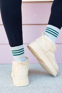 These socks add some fun to your fall fits! I love pairing these with our breckenridge boots + leggings Boots Leggings, Boots And Leggings, Fall Fits, Solid Dress, Bag Straps, New Shop, Gift Necklace, Some Fun, Dress Collection