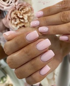 Creamy Pink Acrylic Nails, Light Rose Pink Nails, Chalk Pink Nails, Light Pink Powder Nails, Light Pink Squoval Nails, Pale Pink Biab Nails, Milky Pink Gel Nails, Baby Pink Biab Nails, Frosty Pink Nails