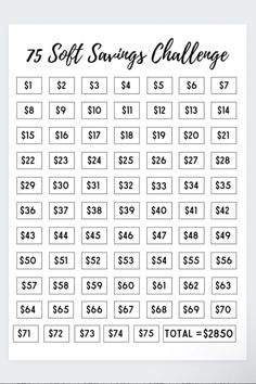 a white poster with the words $ 5 off savings challenge on it