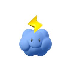 a blue cloud with a yellow star on top