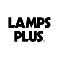 the words lamps plus are black and white