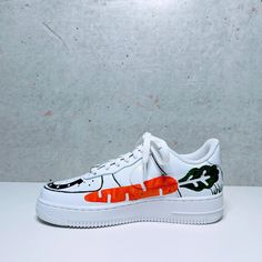 Custom Leather Sneakers With Artwork, Custom Artwork Leather Sneakers With Round Toe, Custom Hand Painted Leather Sneakers, Customising Shoes, Painted Air Force 1, Shoe Custom, Air Force 1 Sneakers, Hand Painted Shoes, Leather Paint