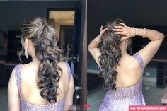 #Trending: Puffy Ponytail Hairstyles That Indian Brides Are Getting Obsessed With! - Wedbook Bride Pony Hairstyles, Puffy Ponytail Hairstyles, Sangeet Hairstyles, Long Hair V Cut, Puffy Ponytail, Pony Hairstyle, Bridal Ponytail, Side Braids, Indian Mehndi