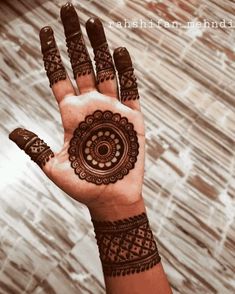 a person's hand with henna tattoos on it