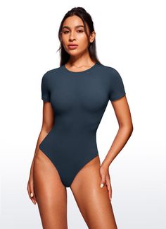 Cotton Bodysuits: ultra-soft & comfortable. The cotton fabric is ultra-soft, breathable, skin-friendly and premium durable, perfect for casual, home, lounging. Feature & Fitting: 
 Designed for daily lounge 
 Single-layered. Crew neck 
 Basic T-Shirts Top design  
 Thong-cut, Snap closure 
 Fabric: 
 Extremely Soft, Luxurious Comfort  
 Ultra Stretchy, Breathable and Skin-friendly 
 90% Cotton, 10% Elastane Cotton Bodysuit For Loungewear, Relaxed Fit Cotton Bodysuit For Loungewear, Basic Bodysuit For Loungewear, Basic Loungewear Bodysuit, Solid Color Athleisure Bodysuit For Loungewear, Gray High Stretch Bodysuit For Loungewear, Casual High Stretch Cotton Bodysuit, High Stretch Solid Color Cotton Bodysuit, Seamless Solid Color Bodysuit For Lounging