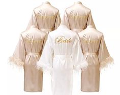 six robes with the bride written on them