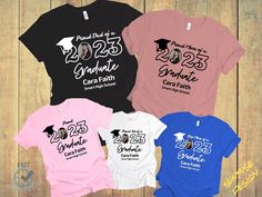 Custom Proud Graduate Family Shirts, Add The Photo Graduation Shirt, Proud Mom Tshirt, Senior T-shirt, Class of 2023 Family Graduation Tees From the dropdown boxes next to the image, select the size and color of your t-shirt. Please keep in mind that actual colors can slightly vary from the screen colors. Choose the quantity. Hit ADD TO CART. Repeat previous steps for adding more shirt for your family and loved ones. When you are done, proceed to the checkout. AND now your order is complete T-sh Graduation Shirt, Mom Tshirt, Class Of 2023, Graduation Shirts, Proud Mom, We Wear, Family Shirts, The Photo, Shoulder Taping