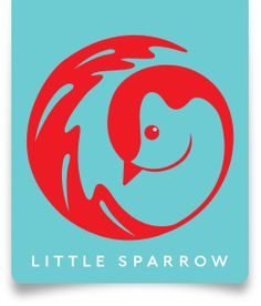 the little sparrow logo on a blue background