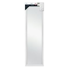 a white door with an adhesive sticker on the front and back of it