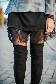 Mode Hippie, Thigh High Socks, Fashion Socks, Fall Fashion Trends, Thigh High, Wearing Black, Online Shopping Sites