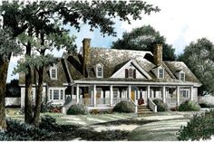 this is an artist's rendering of the country house plans for houses in america