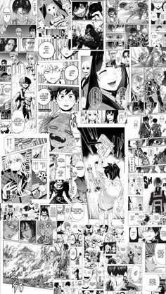 an image of the pages from one piece of comic art, with many different images