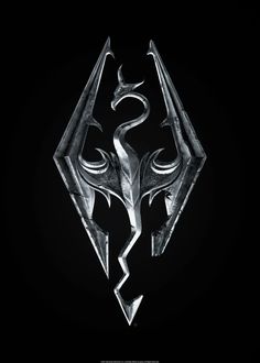 the elder scrolls logo on a black background