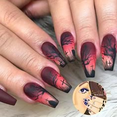 Scary Nails, Concert Nails, Holloween Nails, Halloween Nails Easy, Witchy Nails, Halloween Acrylic Nails, Cute Halloween Nails, Gothic Nails, Goth Nails