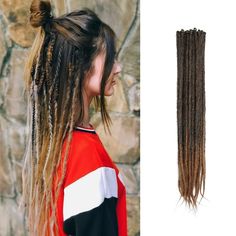 PRICES MAY VARY. Material: Made of high quality imported low-temperature fiber, super soft dreadlocks extensions for unisex. Features: Many colors dreadlock extension optional. 20 inch synthetic dreads about 0.6cm thick, about 3.5g/strand, thin and lightweight, about 60-80 strands for a full head. Hot Water Setting: Low temperature fiber synthetic dreadlocks allows hot water setting, you can get the curly look you want. Repeated soaking in hot water, you will get a straight hair again. Easy to I Honey Brown Braids, Dreadlock Extension, Brown Braids, Braids Dreads, Big Crochet, Macrame Accessories, Hair Loop, Dreadlocks Extensions, Metaphysical Art