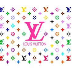 the louis vuitton logo surrounded by multicolored stars