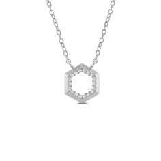 A petite diamond necklace capable of proving that a little goes a long way. Small in size but big in impact, this hexagonal pendant sparkles beautifully when it catches the light. The geometric profile and knife-edge design of this piece deliver the perfect amount of style and edge. Edge Design, Geometry, Diamond Necklace, Lab, Sparkle, White Gold, Pendant, Gold, Beauty