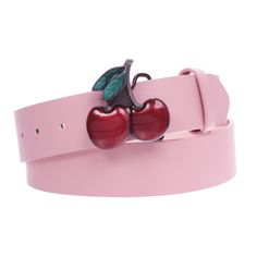 Material: bonded leather strap. Enameled cherry interchangeable buckle. Designed and assembled in the USA. 1 1/2" or 38 mm in width. Buckle measurement: 2 1/2" X 2 1/4". Sizing: belt size is measured from where the leather ends at the buckle end to the center hole at the tip end, order 1 or 2 inches larger than pants size or where you will wear this belt. More Details Assembled in the USA, the belt buckle is attached with a leather or none leather belt strap that is not at a high-end level in or