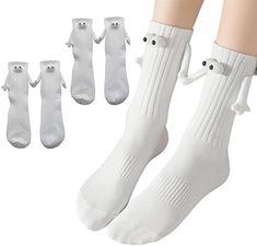 Amazon.com: Smilelife 2 Pairs Magnetic Holding Hands Socks Funny Gifts For Couples, Anniversary, Best Friends, Engagements, Teens (White) : Clothing, Shoes & Jewelry Magnetic Socks, Mens Novelty Socks, Socks Gift, Crazy Socks, Cute Socks