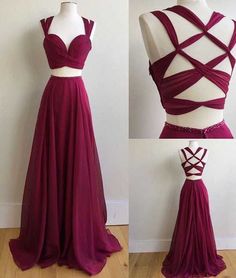 Prom Dress Two Piece, Two Piece Long Dress, Two Piece Prom, 2 Piece Prom Dress, Formal Dresses For Teens, Prom Dresses 2017, Burgundy Prom Dress, Red Prom, Piece Prom Dress