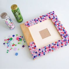 an image of some crafting supplies on a table with the words sequins in front of it