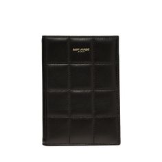 Saint Laurent passport case in quilted leather  Flap closure  Bronze hardware. Interior, four card slots and one slip pocket  Approx. 5.5"H x 3.9"W x 0.6"D Made in Italy Classic Formal Quilted Wallet, Designer Quilted Rectangular Wallet, Classic Quilted Rectangular Wallet, Designer Leather Wallet With Quilted Detail, Designer Quilted Leather Wallet, Passport Case, Bronze Hardware, 6 D, Quilted Leather