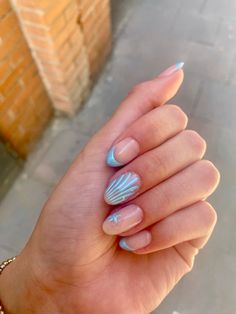 Blue Nails Medium Large Nails Coral Stars Vacation Nails Round Shape, Cancun Inspired Nails, Beach Nails Starfish, Mexico Cruise Nails, First Day Of School Nails Acrylic Short, Cute Cruise Nails, Vacation Gel Nails, Hawaii Inspired Nails, Bahama Nails