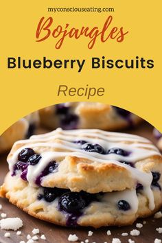 Blueberry Biscuits on a wooden table