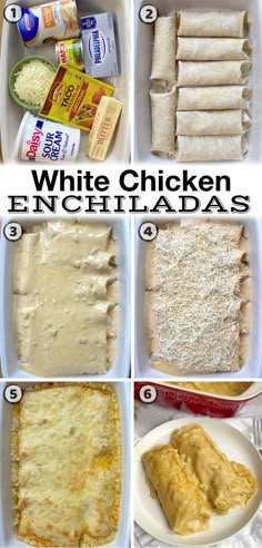 the steps to make white chicken enchiladas