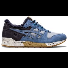 Like New Worn Once!!! With Box Casual Gray Asics Sneakers, Blue Low-top Sneakers For Winter, Blue Winter Sports Sneakers, Winter Sports Blue Sneakers, Casual Blue Winter Sneakers, Asics Wrestling Shoes, Asics Gel Kinsei, Retro Running Shoes, Asics Gel Lyte Iii